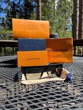 Louis Vuitton Black Sunglasses with Orange Packaging